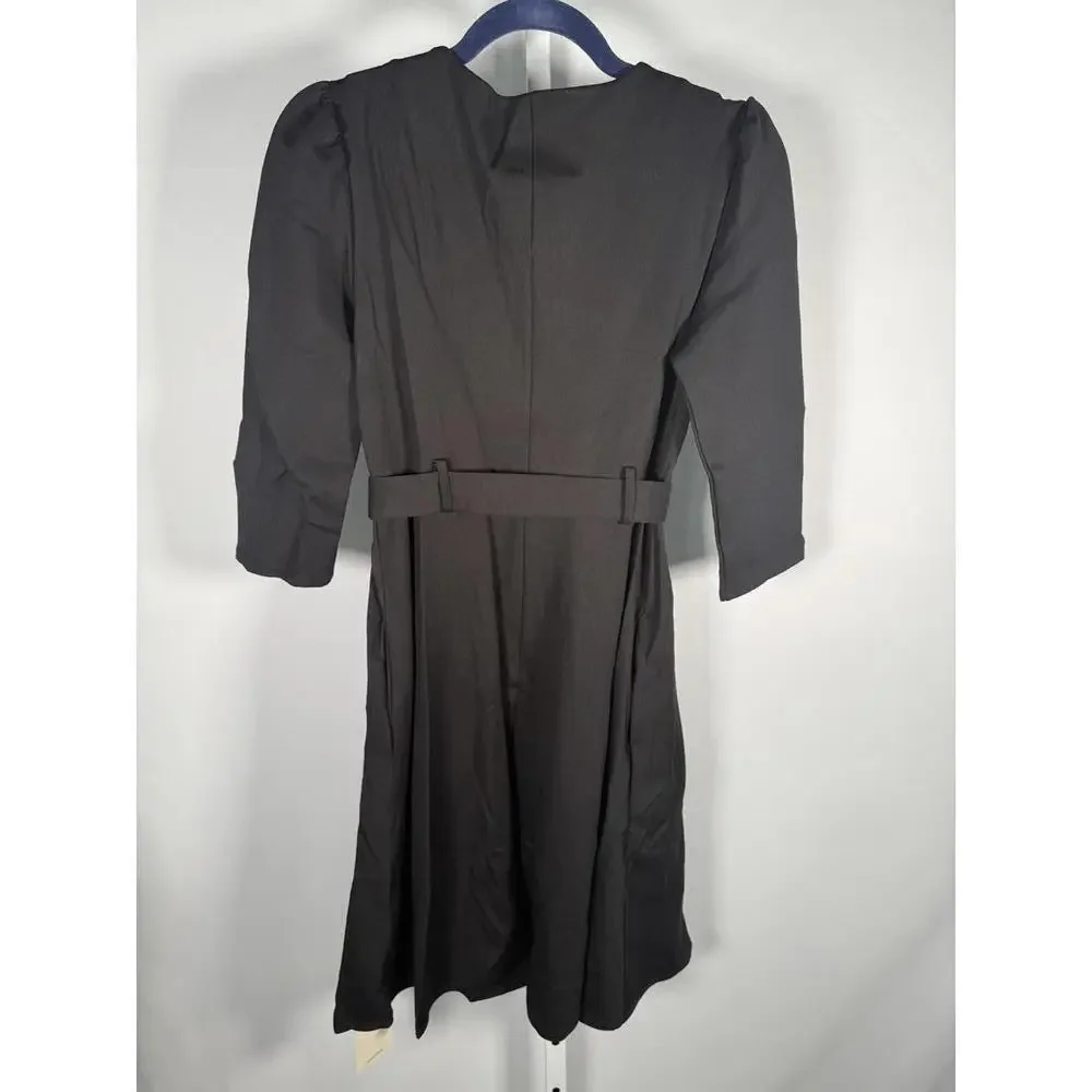 NWT Halara Round Neck Zipper Belted Pocket Midi Fit Work Dress - Size XL
